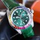 Top Replica Rolex Submariner Rainbow Bezel Red Dial leather Watch (2)_th.JPG